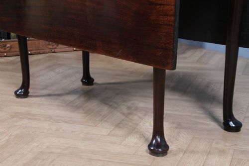 ORIGINAL ANTIQUE GEORGIAN SOLID MAHOGANY DROP LEAF QUEEN ANNE DINING TABLE C1840 - ADDITIONAL PHOTO 14