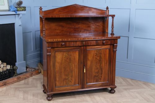Original Antique Regency Georgian Flame Grain Mahogany Chiffonier Sideboard 1820