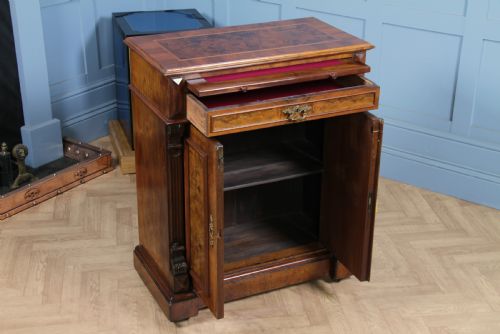 fig 6. Antique 19th Century French Burr Walnut Secretaire Writing Cupboard C1880