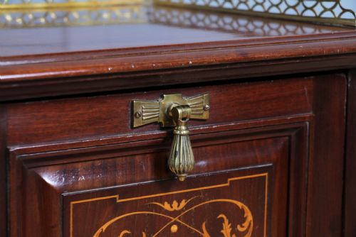 ANTIQUE EDWARDIAN MAHOGANY INLAID FIRESIDE COAL PURDONIUM CABINET SCUTTLE BOX - ADDITIONAL PHOTO 9