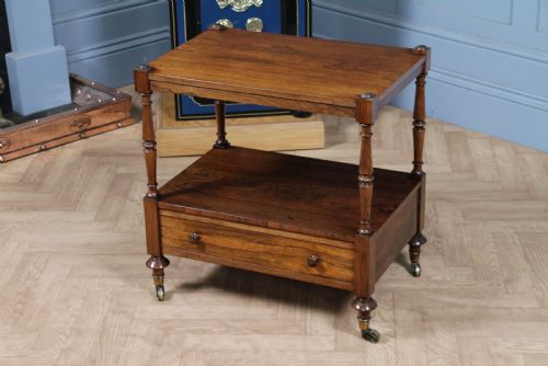 Rare Antique Regency Georgian Rosewood 2 Tier What Not with Drawer