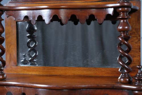RARE ANTIQUE VICTORIAN WALNUT HOLLOW BARLEY TWIST 6 TIER WHATNOT DISPLAY SHELF - ADDITIONAL PHOTO 7