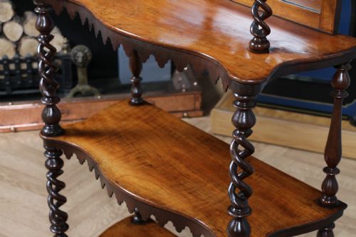 RARE ANTIQUE VICTORIAN WALNUT HOLLOW BARLEY TWIST 6 TIER WHATNOT DISPLAY SHELF - ADDITIONAL PHOTO 17