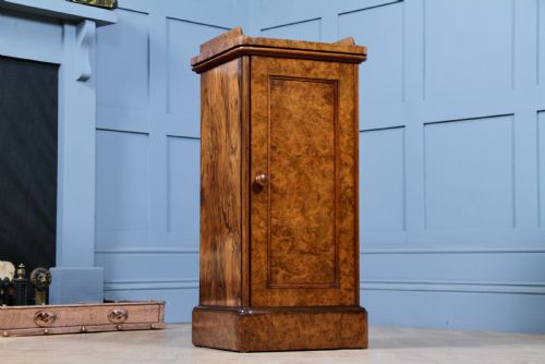 fig 2. Outstanding Victorian Holland & Sons Burr Walnut Bedside Cupboard 1870