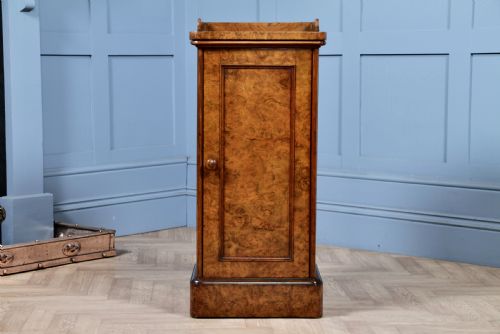 fig 3. Outstanding Victorian Holland & Sons Burr Walnut Bedside Cupboard 1870