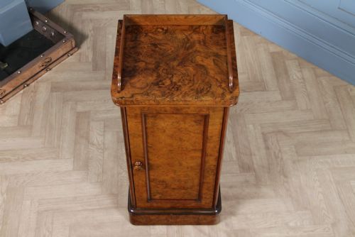 fig 4. Outstanding Victorian Holland & Sons Burr Walnut Bedside Cupboard 1870