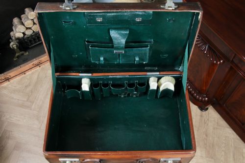 VINTAGE LEATHER FITTED GENTLEMANS SUITCASE CANTROBUS ATTRIBUTED TO FINNEGANS OF BOND STREET LONDON VICTORIAN C1880 - ADDITIONAL PHOTO 14