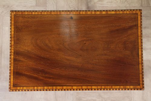 fig 1. Edwardian Flame Mahogany Chequer edge Inlaid Side Table