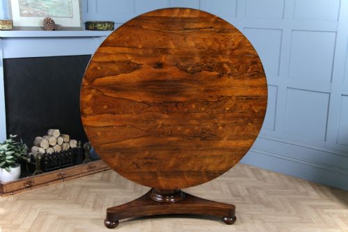 fig 3. Antique Regency William IV Rosewood Grand Tilt Top Round Dining Table Restored C1830