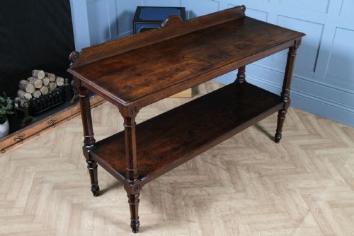 fig 3. Original Antique Victorian Oak Gothic Revival Serving Buffet Table