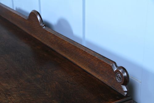 fig 4. Original Antique Victorian Oak Gothic Revival Serving Buffet Table