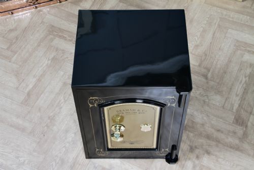 fig 2. Antique Bramah & Co Black & Gilded Luxury Fireproof Safe Fully Restored Vintage