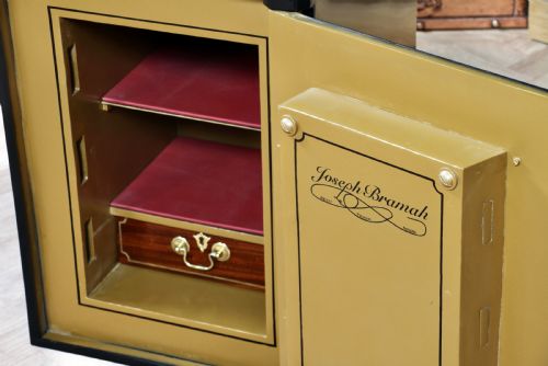 fig 4. Antique Bramah & Co Black & Gilded Luxury Fireproof Safe Fully Restored Vintage