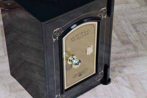 fig 5. Antique Bramah & Co Black & Gilded Luxury Fireproof Safe Fully Restored Vintage