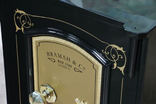 fig 9. Antique Bramah & Co Black & Gilded Luxury Fireproof Safe Fully Restored Vintage