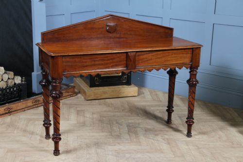 Antique Victorian Mahogany Serving Table with Hidden Side Drawer C1880