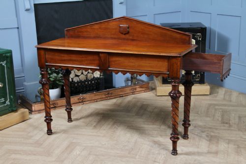 fig 1. Antique Victorian Mahogany Serving Table With Hidden Side Drawer C1880