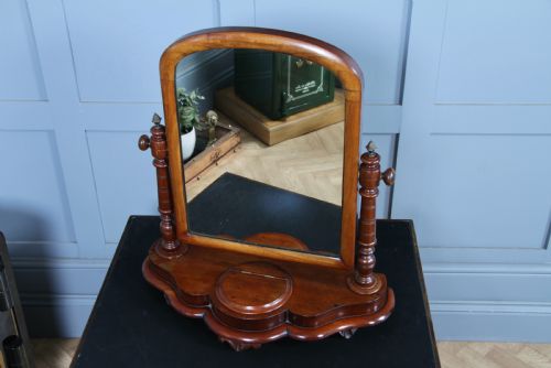 fig 1. Antique Late Victorian Turned Mahogany Dressing Table Toilet Swing Mirror C1880