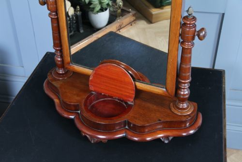 fig 2. Antique Late Victorian Turned Mahogany Dressing Table Toilet Swing Mirror C1880