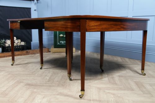 ANTIQUE GEORGIAN MAHOGANY 'D' END SINGLE DROP LEAF DINING TABLE PAIR OF CONSOLE TABLES - ADDITIONAL PHOTO 4