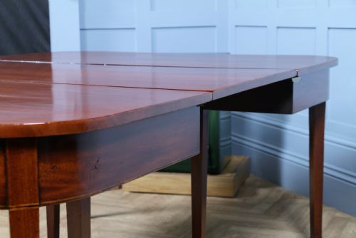ANTIQUE GEORGIAN MAHOGANY 'D' END SINGLE DROP LEAF DINING TABLE PAIR OF CONSOLE TABLES - ADDITIONAL PHOTO 14
