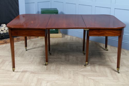 ANTIQUE GEORGIAN MAHOGANY 'D' END SINGLE DROP LEAF DINING TABLE PAIR OF CONSOLE TABLES - ADDITIONAL PHOTO 18