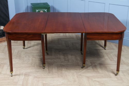 ANTIQUE GEORGIAN MAHOGANY 'D' END SINGLE DROP LEAF DINING TABLE PAIR OF CONSOLE TABLES - ADDITIONAL PHOTO 20