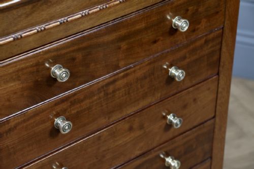 ANTIQUE SHERATON MAHOGANY MUSIC SHEET CABINET CHEST OF 7 DROP FRONT DRAWERS 1920 - ADDITIONAL PHOTO 11