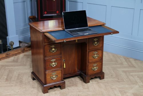 fig 3. Antique George III 18th Century 8 Drawer Mahogany Kneehole Writing Desk Georgian C1790