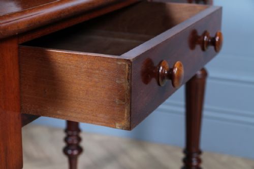 ANTIQUE VICTORIAN MAHOGANY GRAND 4 DRAWER CARVED DRESSING TABLE WITH MIRROR 1870 - ADDITIONAL PHOTO 15