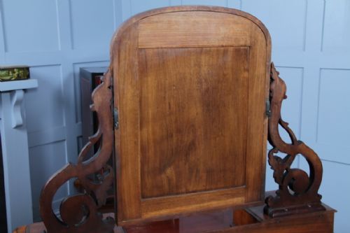 ANTIQUE VICTORIAN MAHOGANY GRAND 4 DRAWER CARVED DRESSING TABLE WITH MIRROR 1870 - ADDITIONAL PHOTO 22