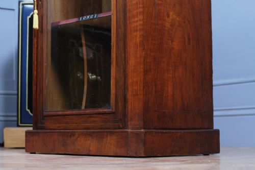 ANTIQUE VICTORIAN BURR YEW WOOD WALNUT INLAID GLAZED MUSIC SHEET CABINET C1880 - ADDITIONAL PHOTO 10
