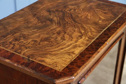 ANTIQUE VICTORIAN BURR YEW WOOD WALNUT INLAID GLAZED MUSIC SHEET CABINET C1880 - ADDITIONAL PHOTO 13