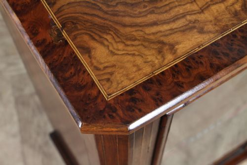 ANTIQUE VICTORIAN BURR YEW WOOD WALNUT INLAID GLAZED MUSIC SHEET CABINET C1880 - ADDITIONAL PHOTO 16