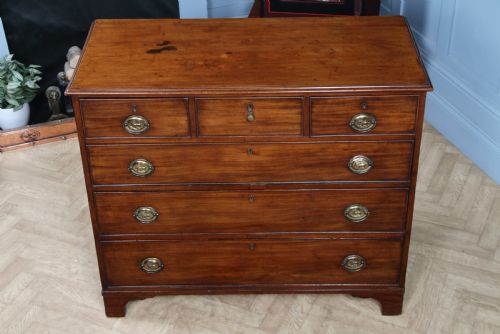 fig 2. Original Antique Georgian Mahogany Chest Bank of 6 Drawers 3 over 3 Restored C1830