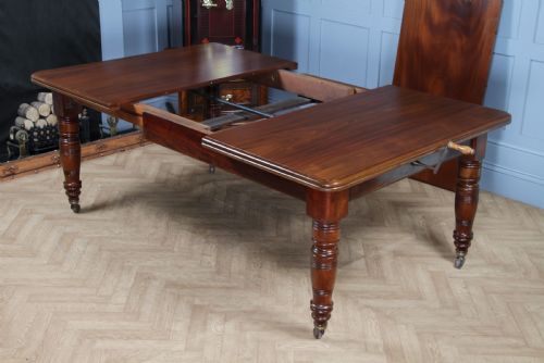 fig 1. Antique Late Victorian Solid Mahogany Grand Wind Out 1 Leaf Dining Table C1880