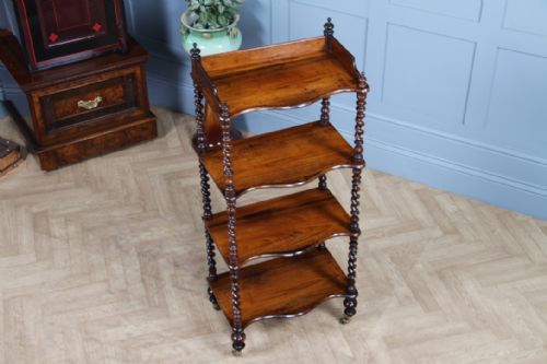 fig 2. Antique Victorian Rosewood Barley Twist 4 Tier Whatnot C1860