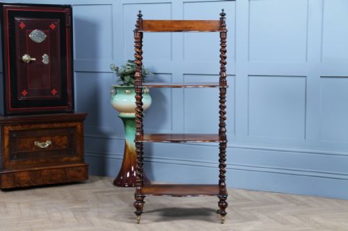 fig 4. Antique Victorian Rosewood Barley Twist 4 Tier Whatnot C1860