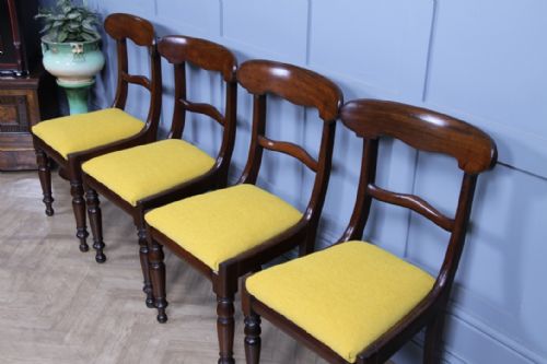 fig 1. Set of 4 Antique Early Victorian Mahogany Bar Back Dining Chairs Restored C1840