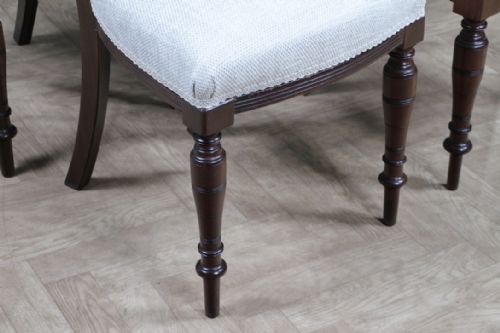 SET OF 4 ANTIQUE ORIGINAL EDWARDIAN CARVED WALNUT UPHOLSTERED DINING CHAIRS 1910 - ADDITIONAL PHOTO 8