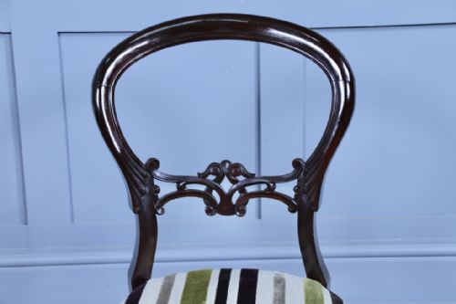 PAIR OF ANTIQUE VICTORIAN WALNUT BALLOON BACK DINING OCCASIONAL CHAIRS CABRIOLE - ADDITIONAL PHOTO 6