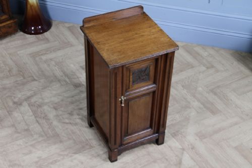 VICTORIAN M WOODBURN WALNUT AESTHETIC MOVEMENT BEDSIDE CUPBOARD LAMP SIDE TABLE - ADDITIONAL PHOTO 1