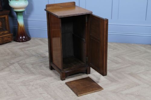 VICTORIAN M WOODBURN WALNUT AESTHETIC MOVEMENT BEDSIDE CUPBOARD LAMP SIDE TABLE - ADDITIONAL PHOTO 4