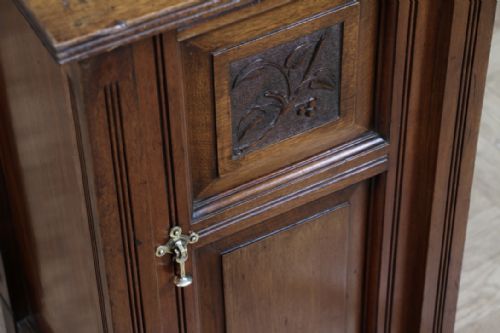 VICTORIAN M WOODBURN WALNUT AESTHETIC MOVEMENT BEDSIDE CUPBOARD LAMP SIDE TABLE - ADDITIONAL PHOTO 8