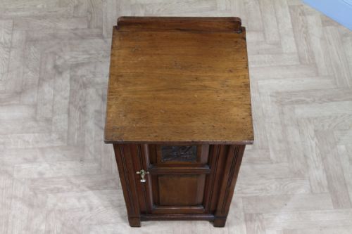VICTORIAN M WOODBURN WALNUT AESTHETIC MOVEMENT BEDSIDE CUPBOARD LAMP SIDE TABLE - ADDITIONAL PHOTO 9