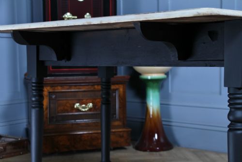 ANTIQUE VICTORIAN BLEACHED MAHOGANY SCRUB TOP PAINTED DROP LEAF PEMBROKE TABLE RESTORED - ADDITIONAL PHOTO 15