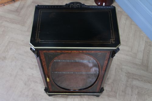 ORIGINAL ANTIQUE AESTHETIC MOVEMENT EBONISED GOLD INLAID DISPLAY CABINET C1880 - ADDITIONAL PHOTO 7