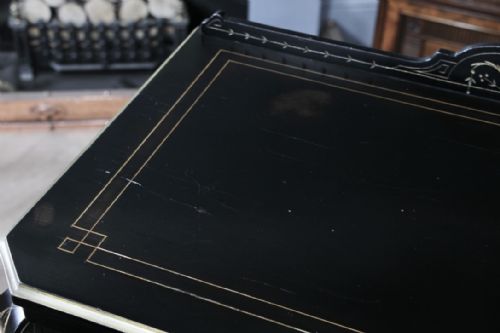 ORIGINAL ANTIQUE AESTHETIC MOVEMENT EBONISED GOLD INLAID DISPLAY CABINET C1880 - ADDITIONAL PHOTO 10