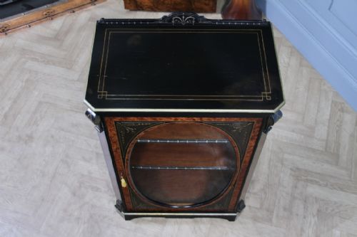 ORIGINAL ANTIQUE AESTHETIC MOVEMENT EBONISED GOLD INLAID DISPLAY CABINET C1880 - ADDITIONAL PHOTO 15