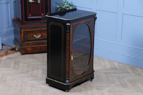 ORIGINAL ANTIQUE AESTHETIC MOVEMENT EBONISED GOLD INLAID DISPLAY CABINET C1880 - ADDITIONAL PHOTO 17